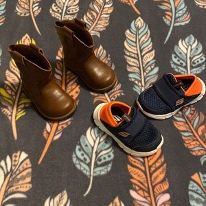 Toddler boy shoe lot . Boots , shoes ! In EUC …